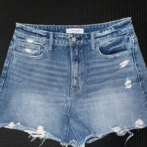 Flying Monkey Distressed Blue Jean Shorts